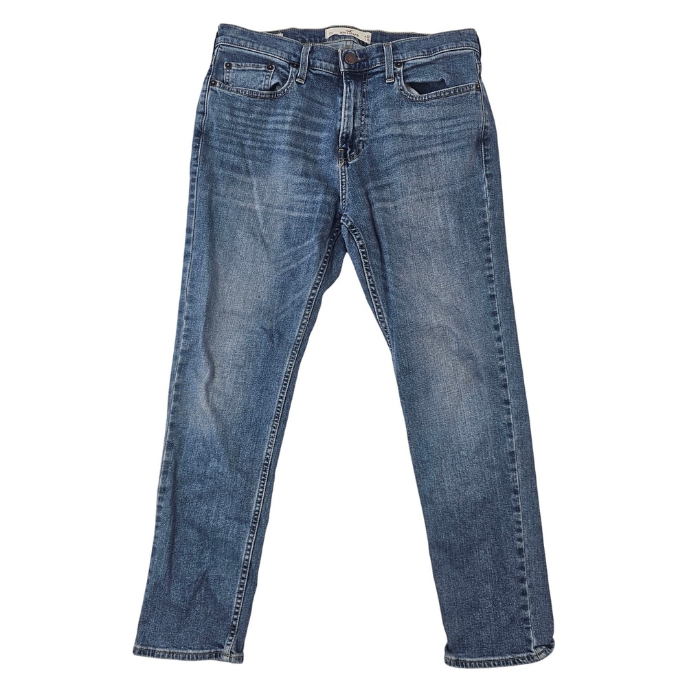 Hollister Mens Epic Flex Slim Straight Jeans‎ Medium Wash Blue Denim 32x30